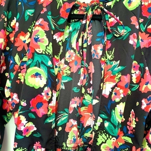 Bohemian Floral Romper Shorts colorful whimsical flowy short shorts Medium NWOT - Picture 4 of 5